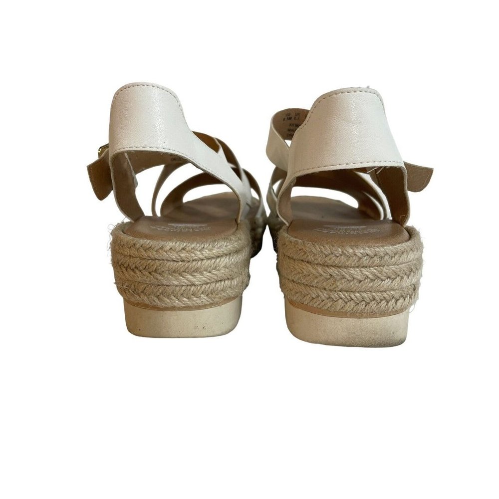 Dr. Scholl Women 9.5M Once Twice White Faux Leather Platform Espadrille Sandal - Picture 5 of 12